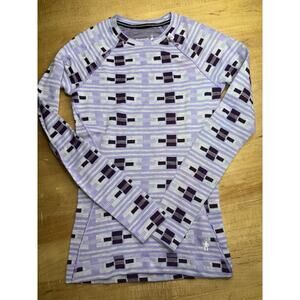 Smart Wool Women’s Xs Purple Long Sleeve 100% Wool Pattern